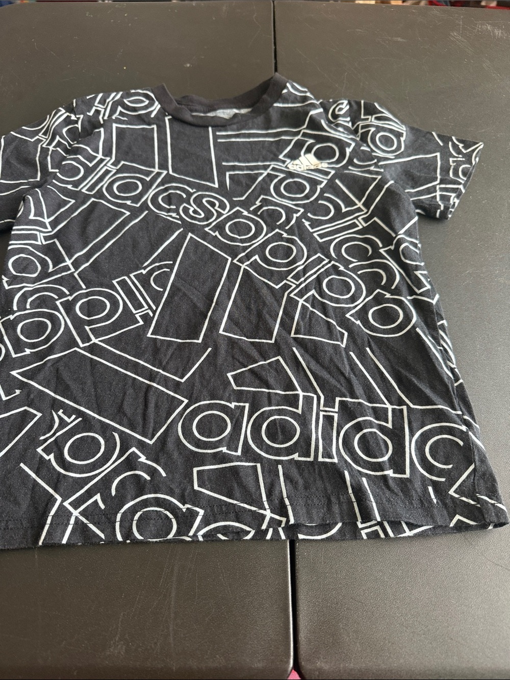 Adidas Kids Black and White Logo Tee